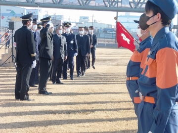 写真：飛島村消防団観閲式