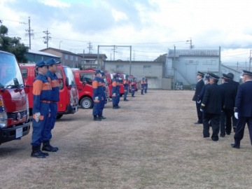 写真：飛島村消防団観閲式