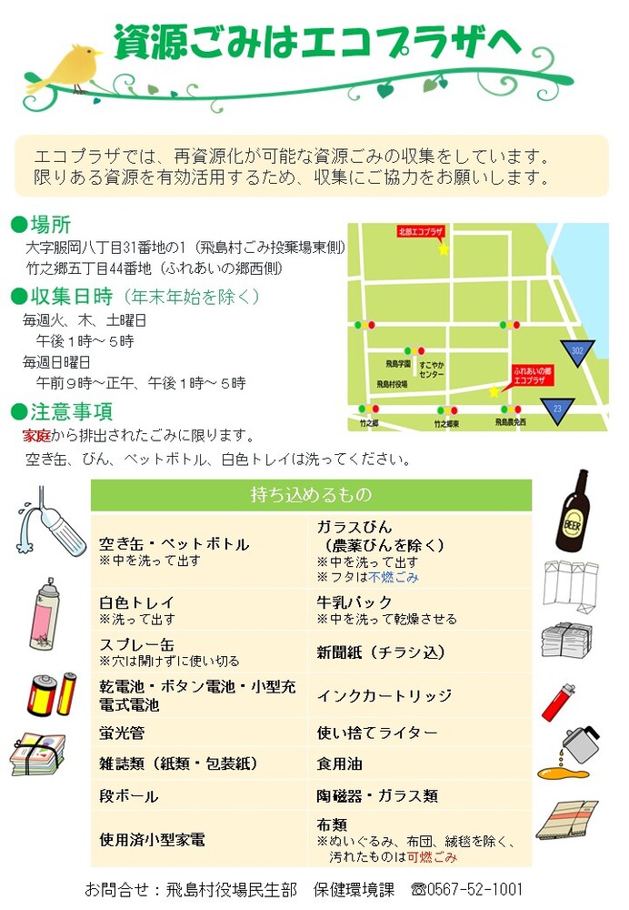 写真：資源ごみはエコプラザへ　チラシ