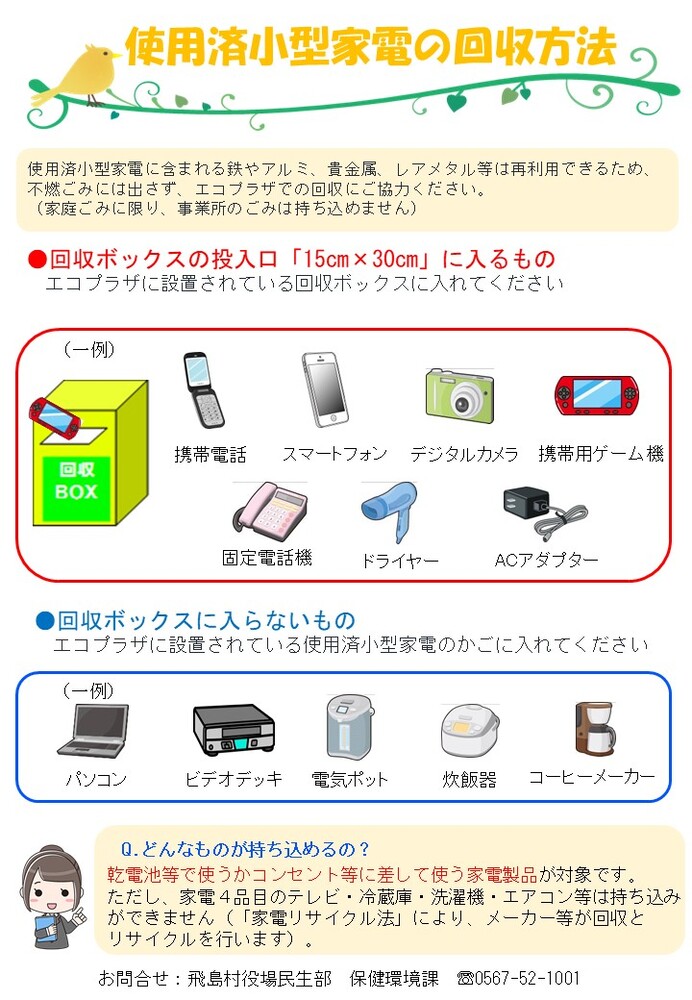 写真：使用済小型家電の回収方法　チラシ