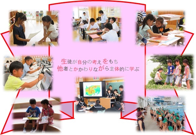 写真：生徒が自分の考えをもち他者とかかわりながら主体的に学ぶ