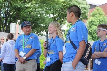 写真：リオビスタ市姉妹都市交流団離村式1